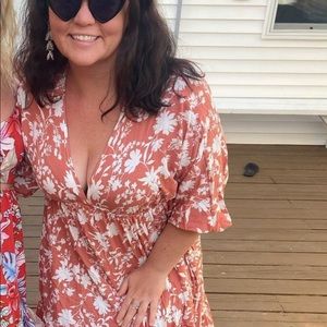 Coral Floral Dress